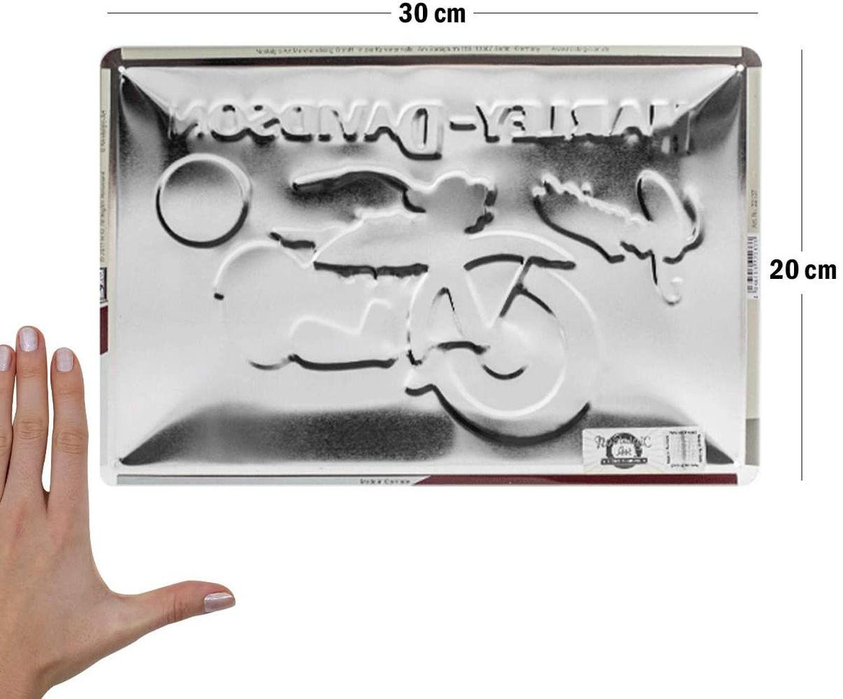 BLECHSCHILD 20/30 cm Harley-Davidson Flathead - Multicolor, Metall (30/20/0.2cm) - Nostalgic-Art