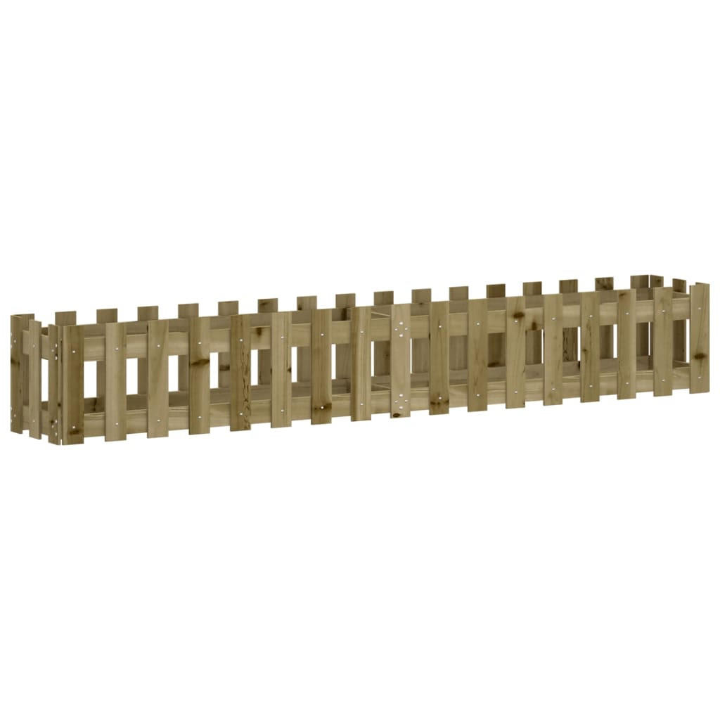 HOCHBEET Lattenzaun-Design 200x30x30 cm Kiefernholz Imprägniert - Braun, Holz (30/30/200cm) - furnicato