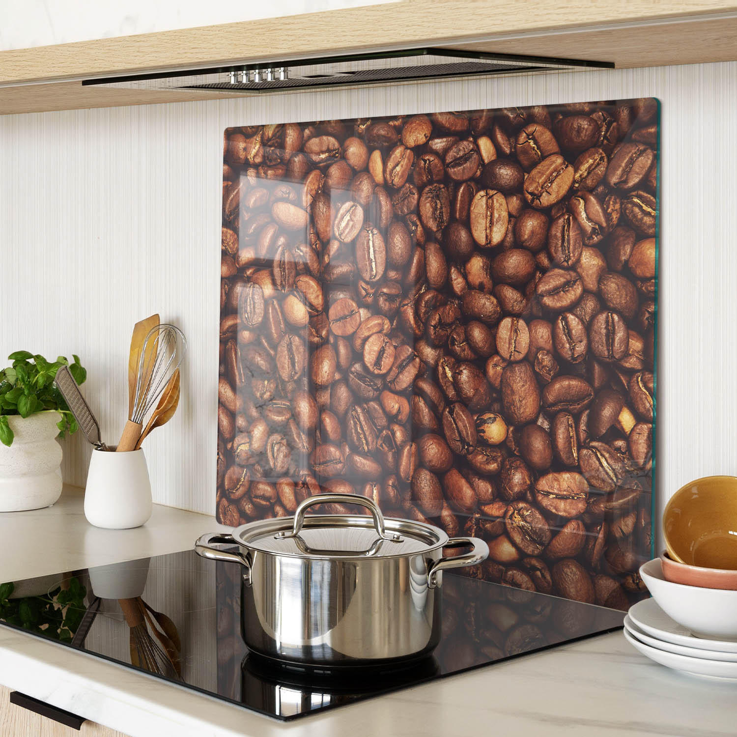 GLASPLATTE 60x52 cm Kaffeebohnen - Braun, Glas (60/0.4/52cm) - TULUP