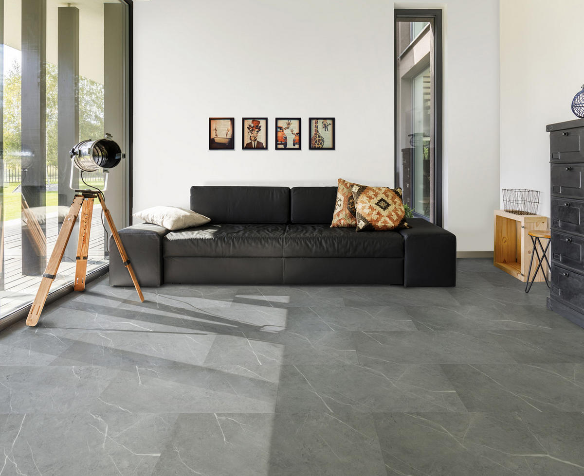 AQUA Click Tiles XL - Wasserdichte Wandpaneele und Bodenpaneele für Badezimmer - Hawick XL - grau - 5 Paneele (2,26m²) - Grau, Kunststoff (95/47.5/0.4cm) - Aqua-Step® 