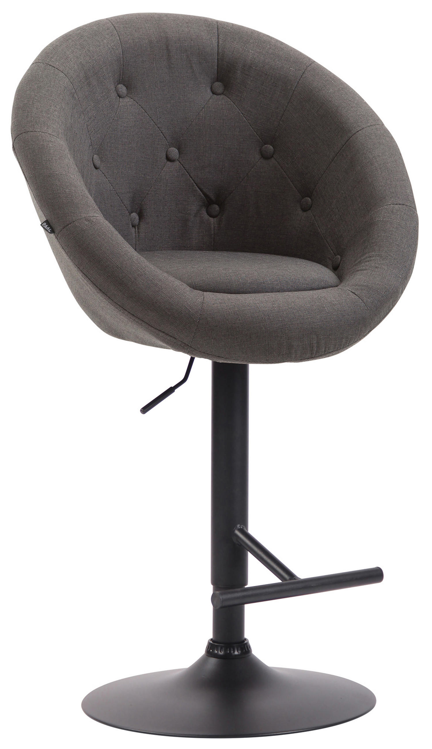 BARHOCKER Landern Stoff schwarz dunkelgrau - Dunkelgrau/Schwarz, Textil (65/128/57cm) - TPFLiving