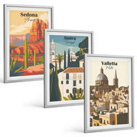 BILDER SET 3er Set - 40x60 cm Silberner Rahmen - Ansichten Sedona Sintra Valletta Retro - Silberfarben, Kunststoff (40/60cm) - TULUP