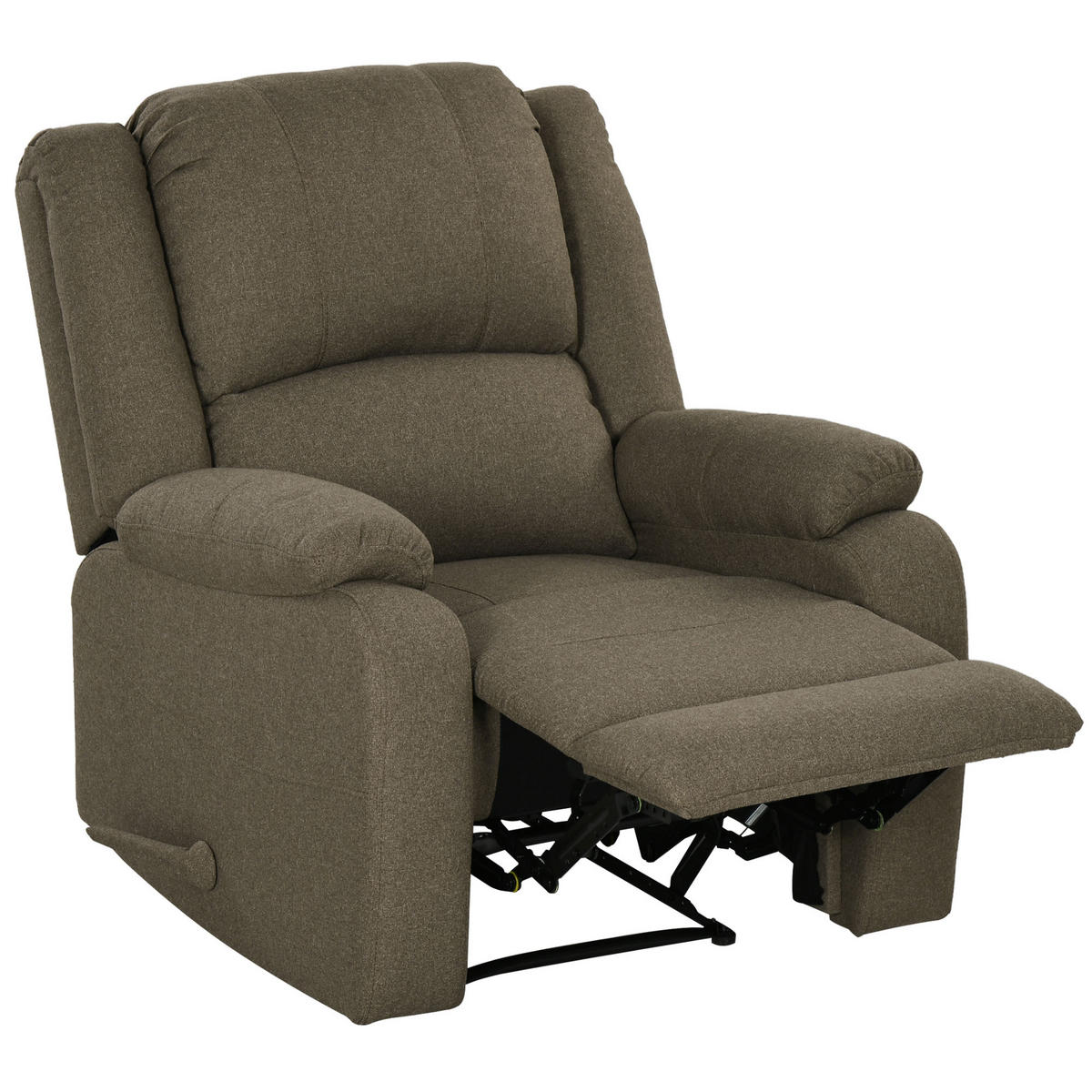 RELAXSESSEL DE-06367 2-fach verstellbare Lehne (148°), Fußstütze Braun - Braun, Textil/Metall (96/98/90cm) - ComfortXL
