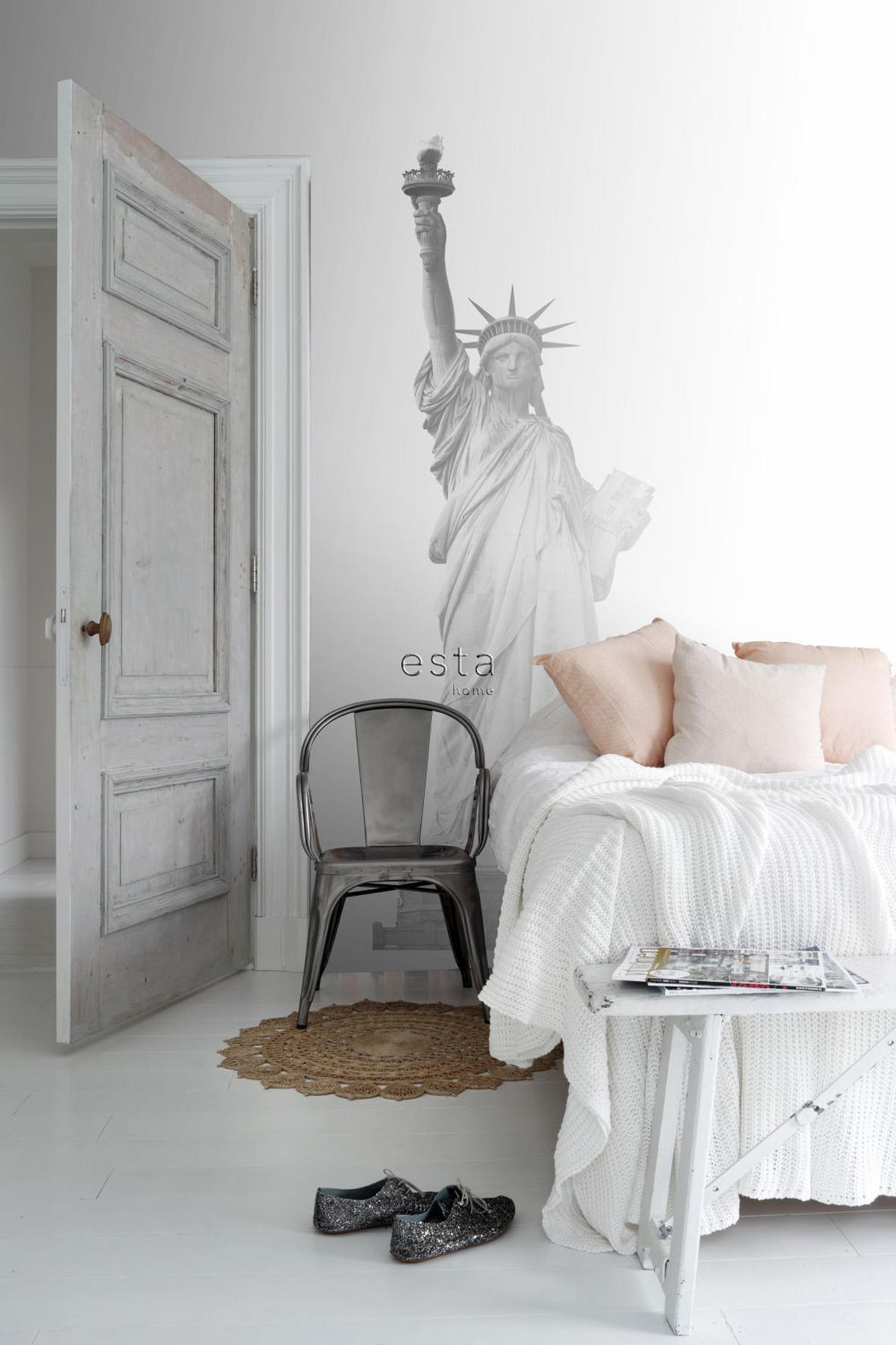 FOTOTAPETE Freiheitsstatue 93 x 279 cm - Schwarz, Papier (93/279cm) - ESTAhome