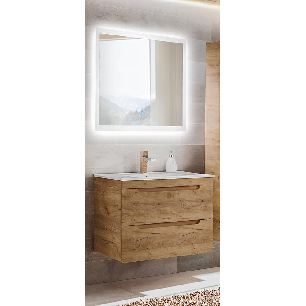 BADMÖBEL-SET 2-TLG. Luton-56 - Braun, Holzwerkstoff (81/200/46cm) - Lomado