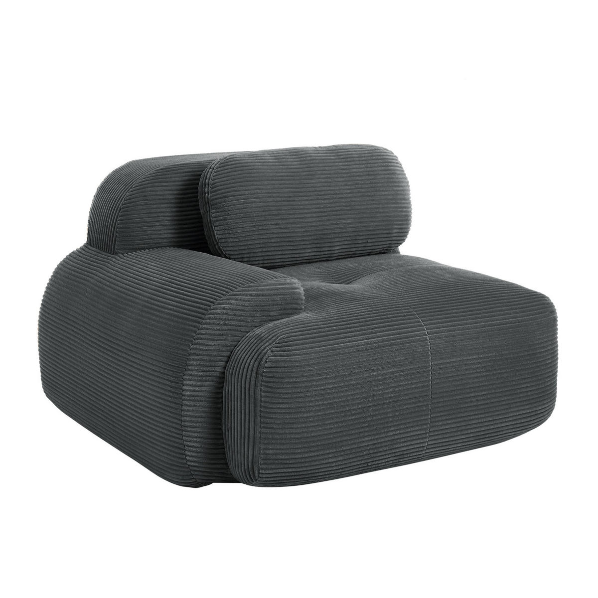 ECKSOFA 104/103/75 cm grau aus Cordstoff modular und montagefrei - Grau, Textil (103/104cm) - OKWISH