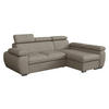 ECKSOFA Boston Mini, Seite: Rechts - 2R+LC - Chromfarben/Hellbraun, Holz/Textil (255/170cm) - MIRJAN24