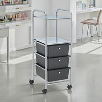 BADROLLWAGEN GINA - Schwarz, Kunststoff/Metall (33/92/40cm) - IDIMEX