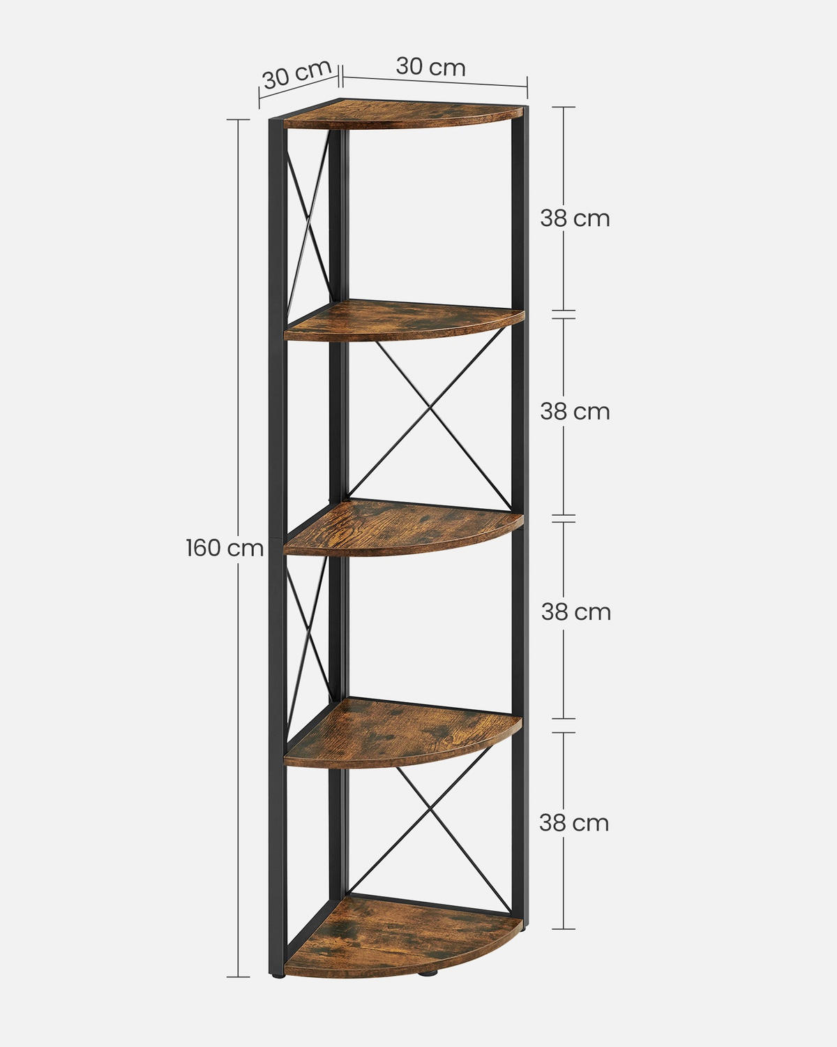 ECKREGAL WINDHOEK - Braun, Holzwerkstoff (30/160/30cm) - Hansiro