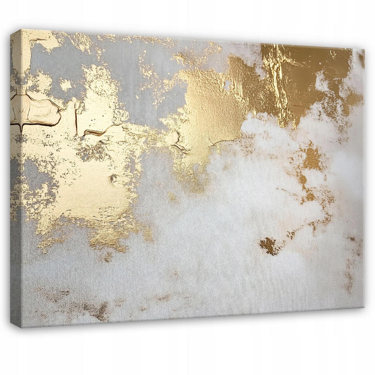 BILDER Abstrakt Marmor Grau Gold Modern Wohnzimmer 120x80 - Grau, Holzwerkstoff (120/80cm) - Wallarena