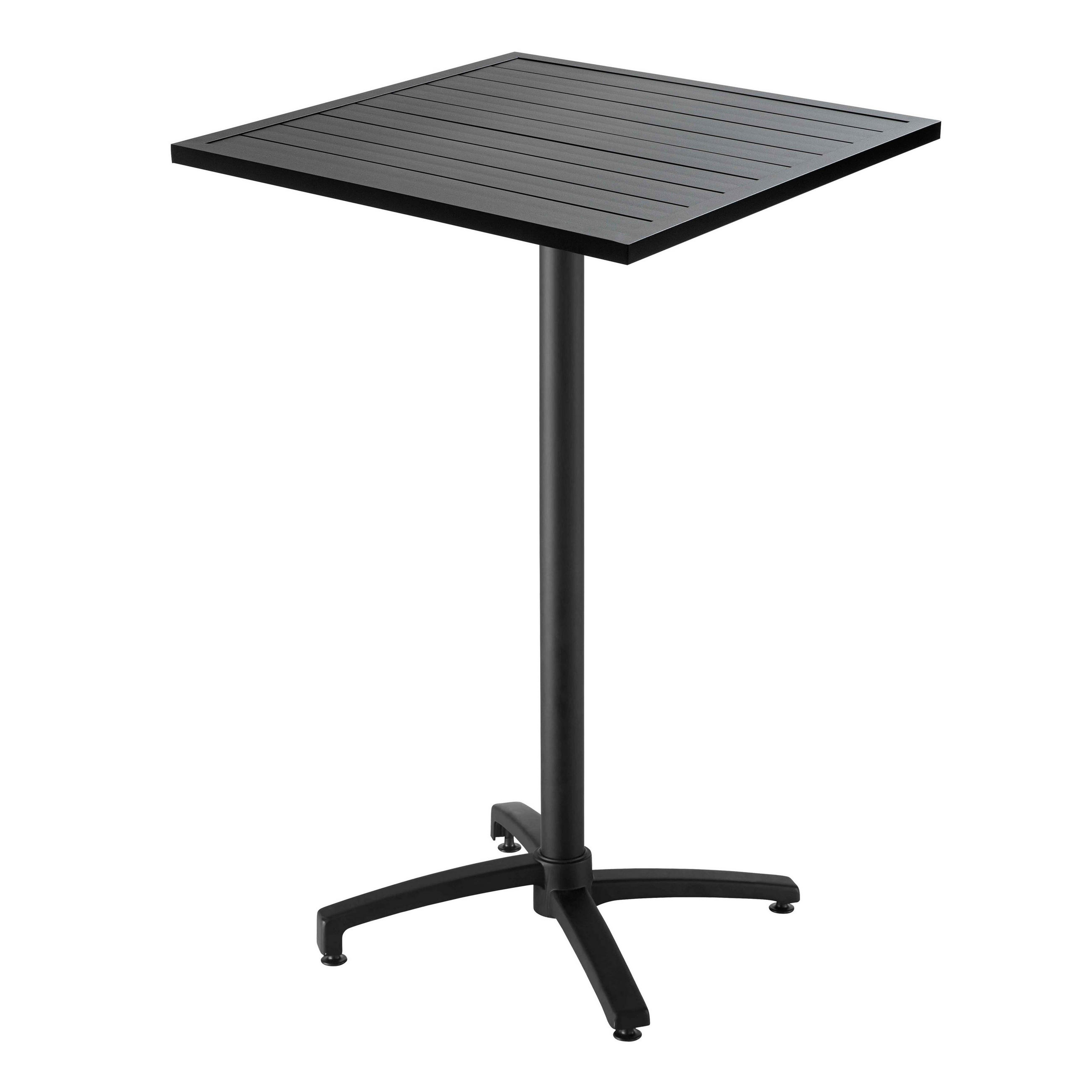 GARTENTISCH klappbar, Grau - Schwarz, Metall (60/60/110cm) - Oviala