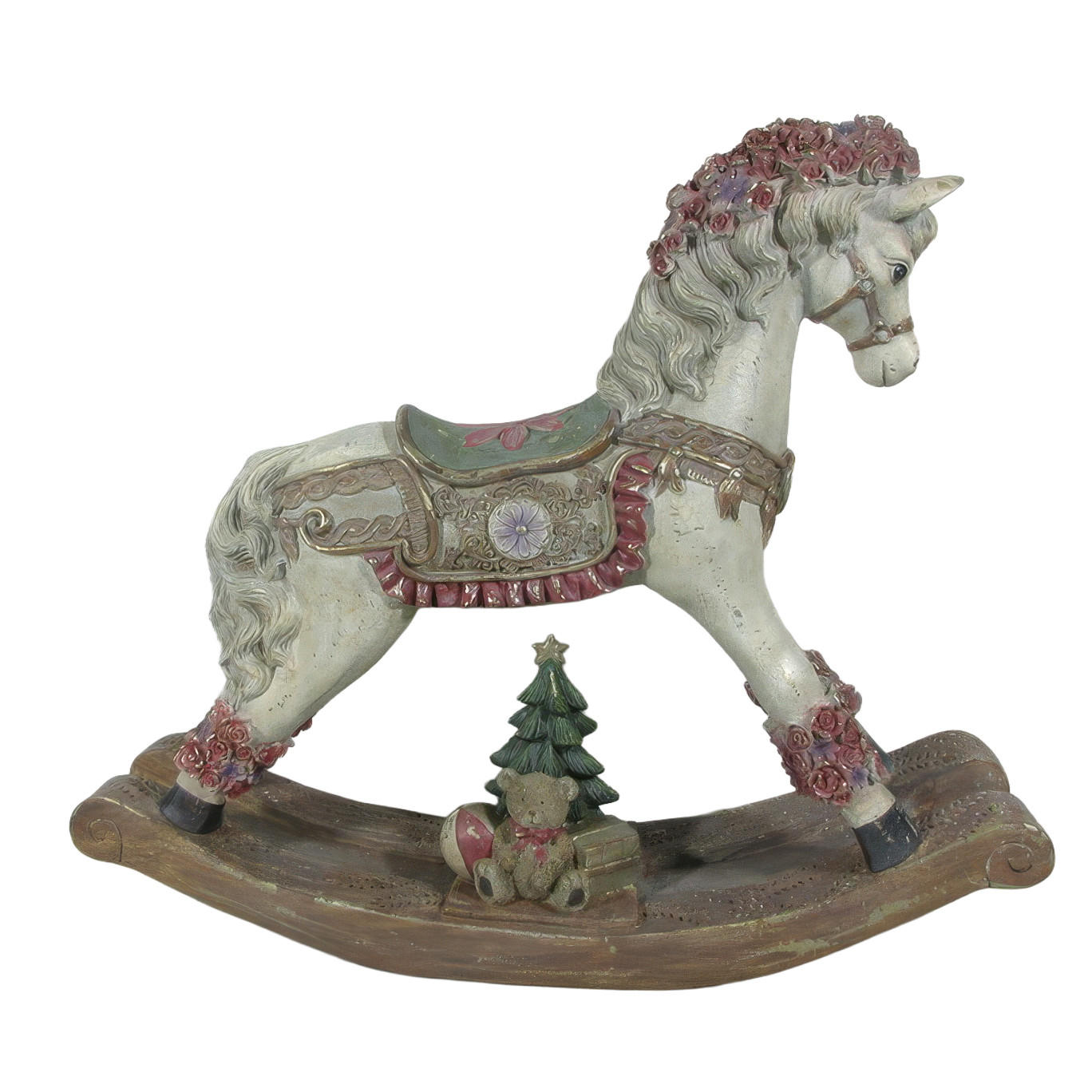 DEKORATIONSFIGUR Santa Lila Weiß Polyresin - Grau, Kunststoff (13.5/46/55cm) - Mondex