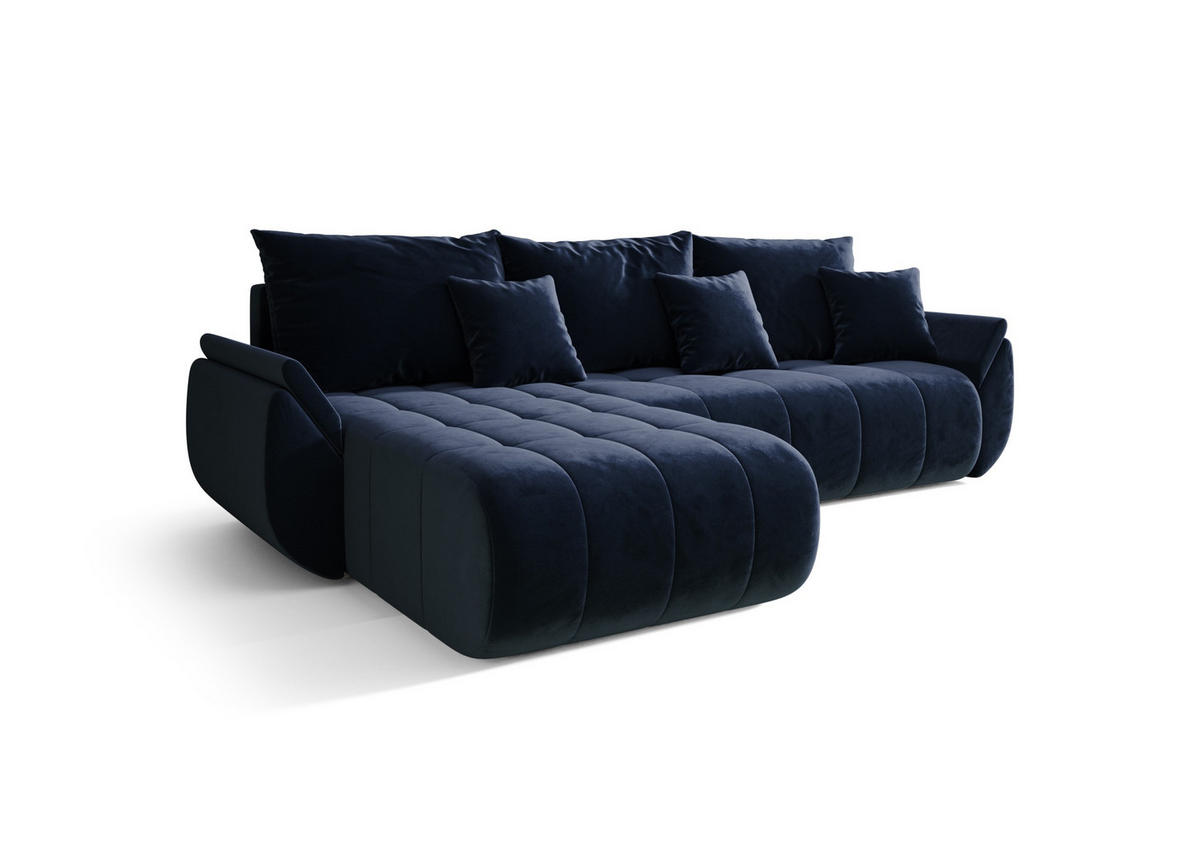 ECKSOFA mit Schlaffunktion TOKYO L Monolith 77 Links - Blau, Textil (280/185cm) - Bedante