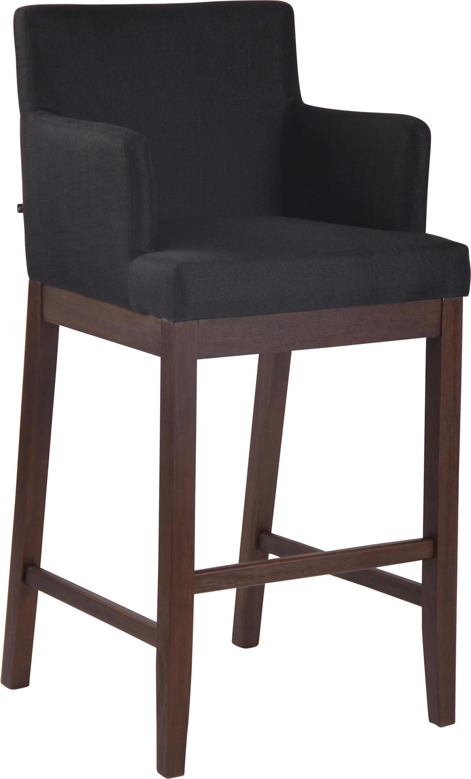 BARHOCKER Laren, Gestell Holz antik dunkel, Stoff Schwarz - Schwarz/Braun, Holz/Textil (56/100/57cm) - TPFLiving