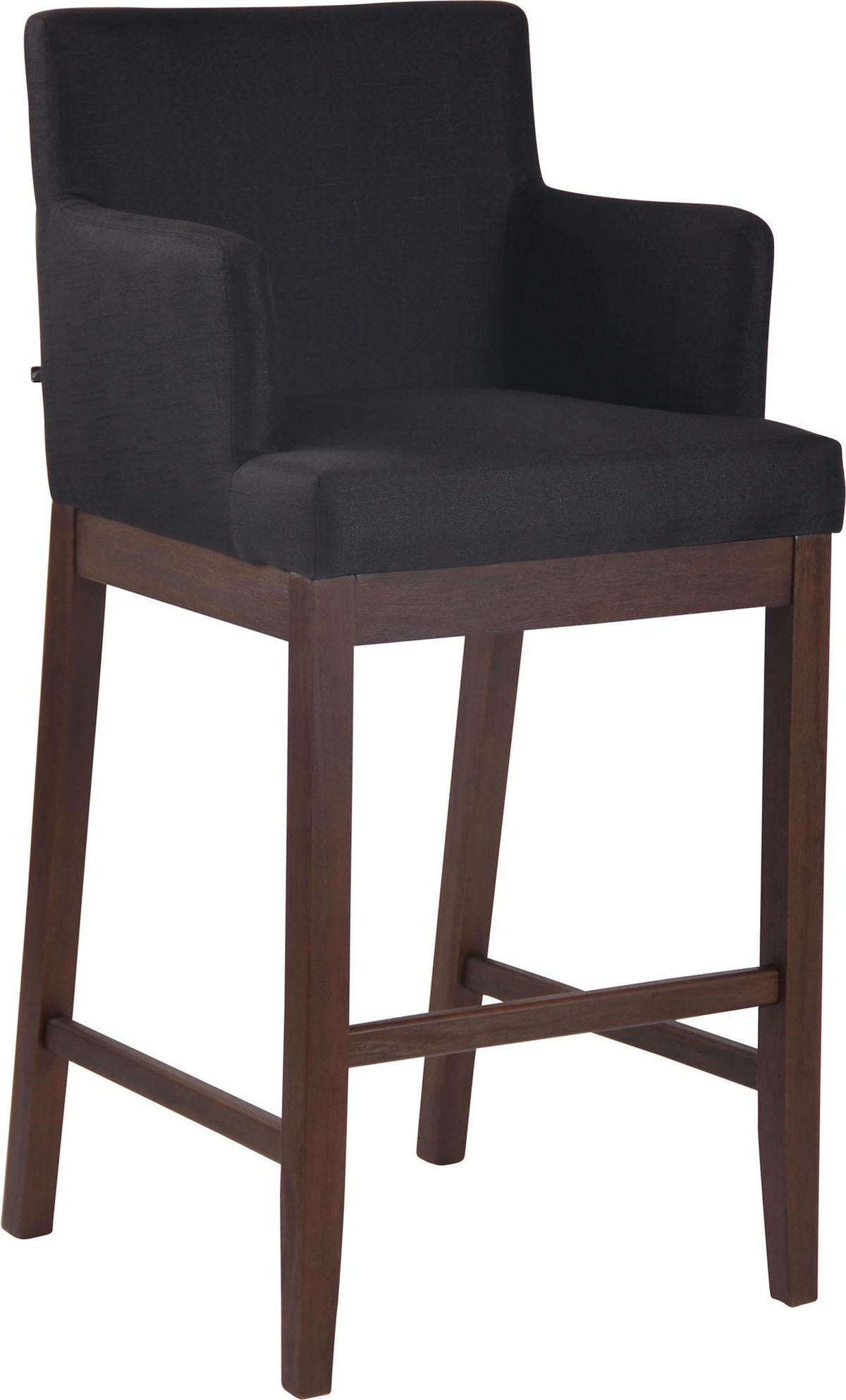 BARHOCKER Laren, Gestell Holz antik dunkel, Stoff Schwarz - Schwarz/Braun, Holz/Textil (56/100/57cm) - TPFLiving