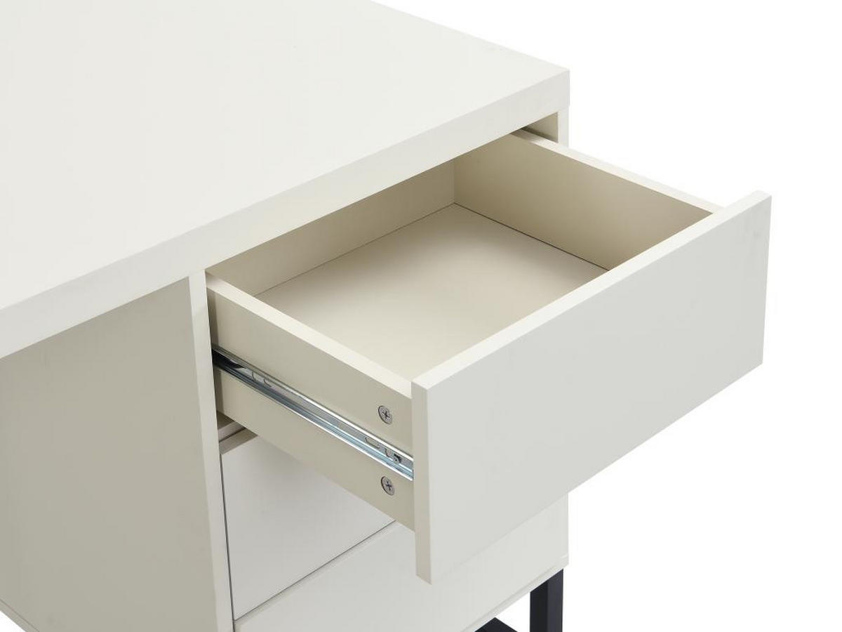 SCHREIBTISCH mit 3 Schubladen - MDF & Metall - Beige & Schwarz - TIMFIA - Beige, Holz (140/60/75cm) - Pascal Morabito