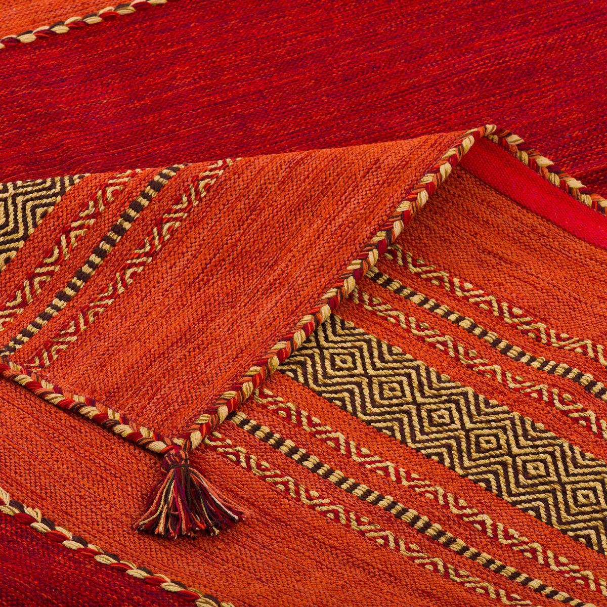 NATUR TEPPICH KELIM NAVARRO - Rot, Textil (170/240cm) - Pergamon