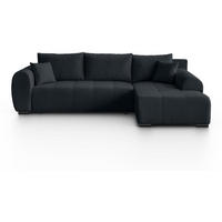 ECKSCHLAFSOFA Diana mt Bettkasten schwarz rechts - Schwarz, Textil (255/175cm) - Beautysofa