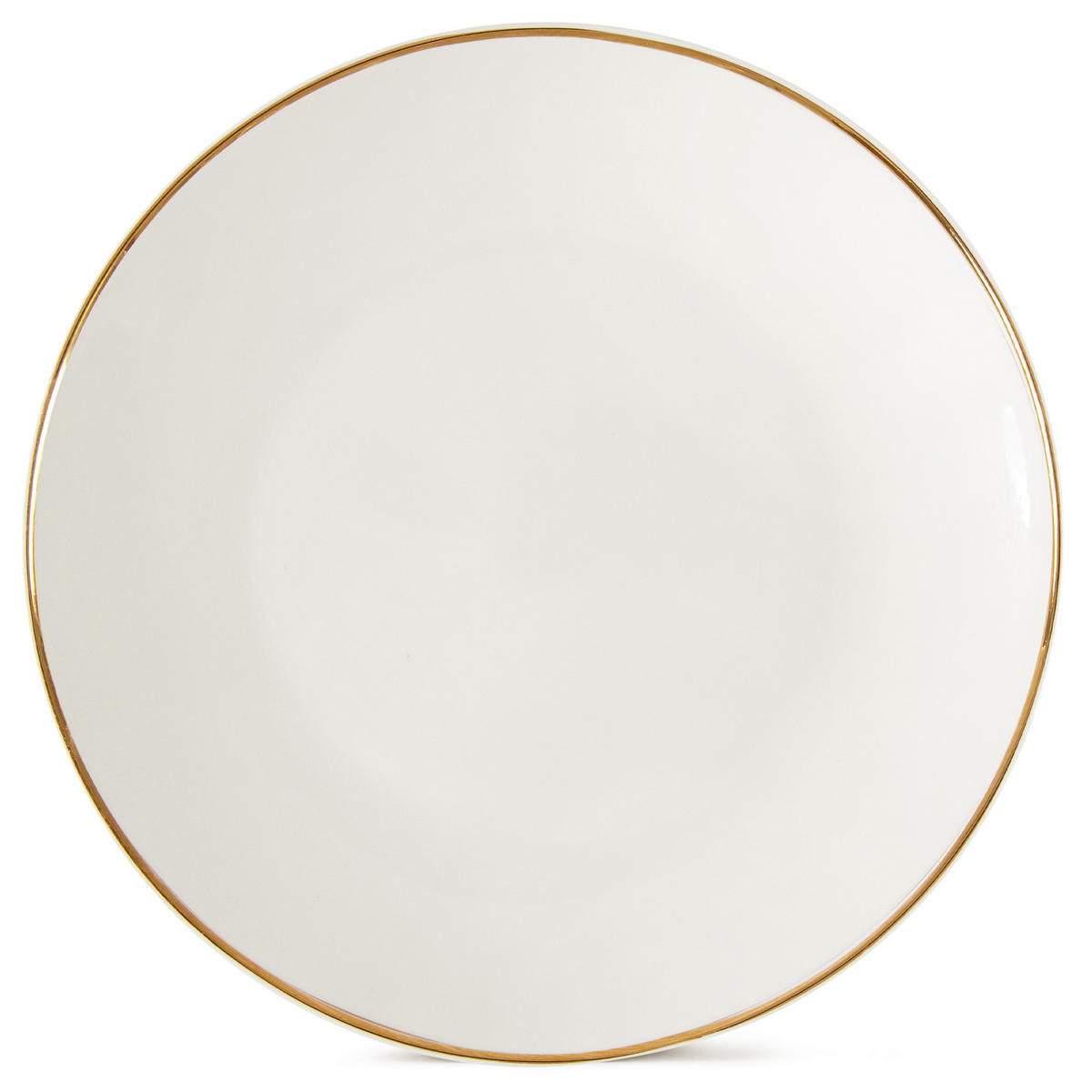 SPEISETELLER-SET AD BELLA, 6-tlg - Ecru/Goldfarben, Keramik (26/2.5/26cm) - KONSIMO®