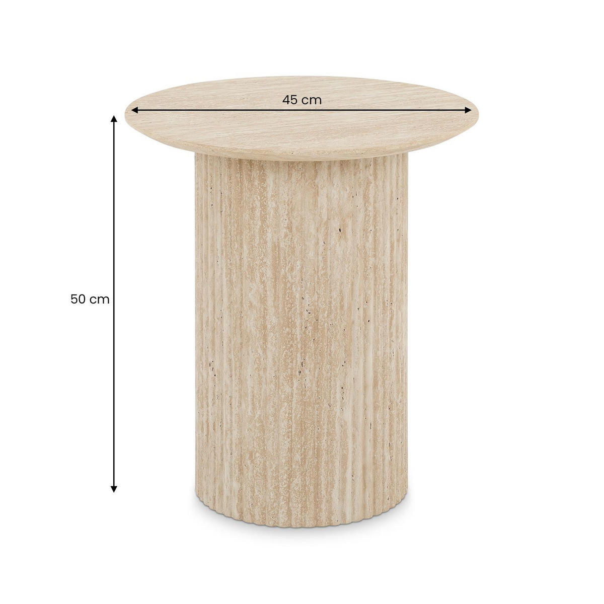 BEISTELLTISCH TEBUR beige - Beige, Holzwerkstoff (45/45/50cm) - IDIMEX