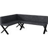 ECKBANK ERIC_X - Dunkelgrau, Textil (142/196cm) - Meblini