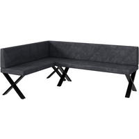 ECKBANK ERIC_X - Dunkelgrau, Textil (142/196cm) - Meblini