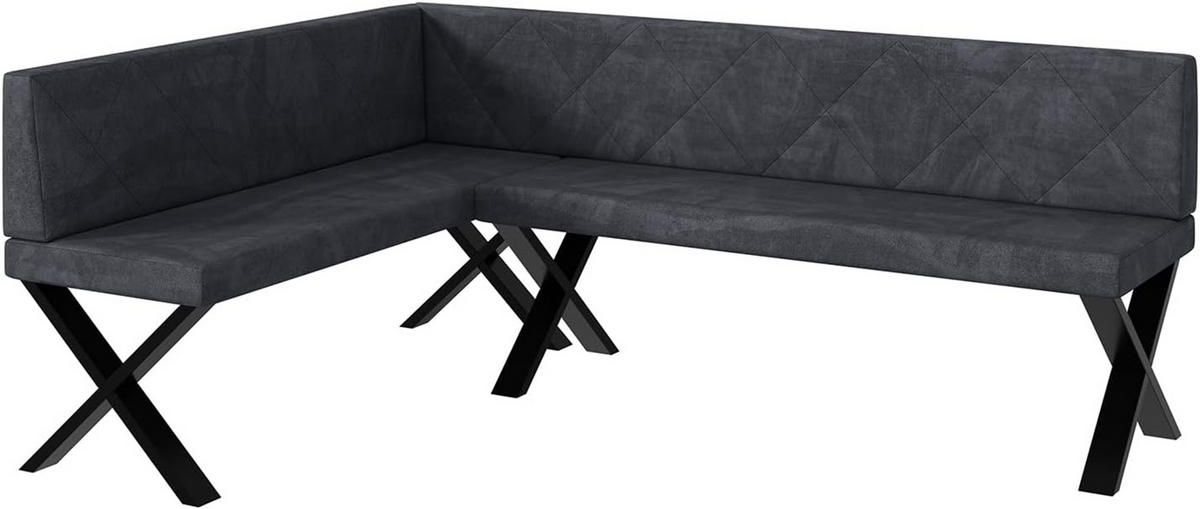 ECKBANK ERIC_X - Dunkelgrau, Textil (142/196cm) - Meblini
