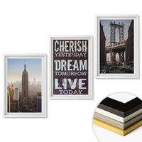 WANDBILDER 3er-Set - 40x60 cm Weißer Rahmen - Zitat über New Yorker Landschaften - Weiß, Kunststoff (40/60cm) - ArtPrintCave