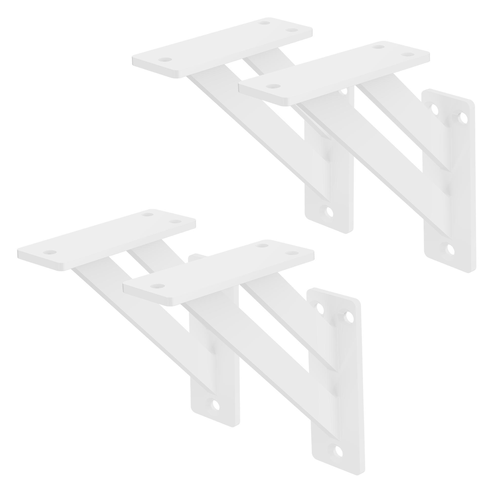 REGALTRÄGER 2er Set - Weiß, Metall (12/3/12cm) - ML-DESIGN