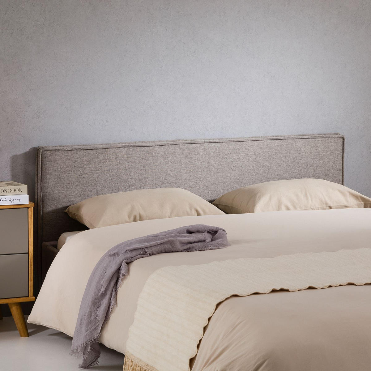 KOPFTEIL KLAO 160X190 CM - Grau, Textil (161/59/6cm) - IDIMEX