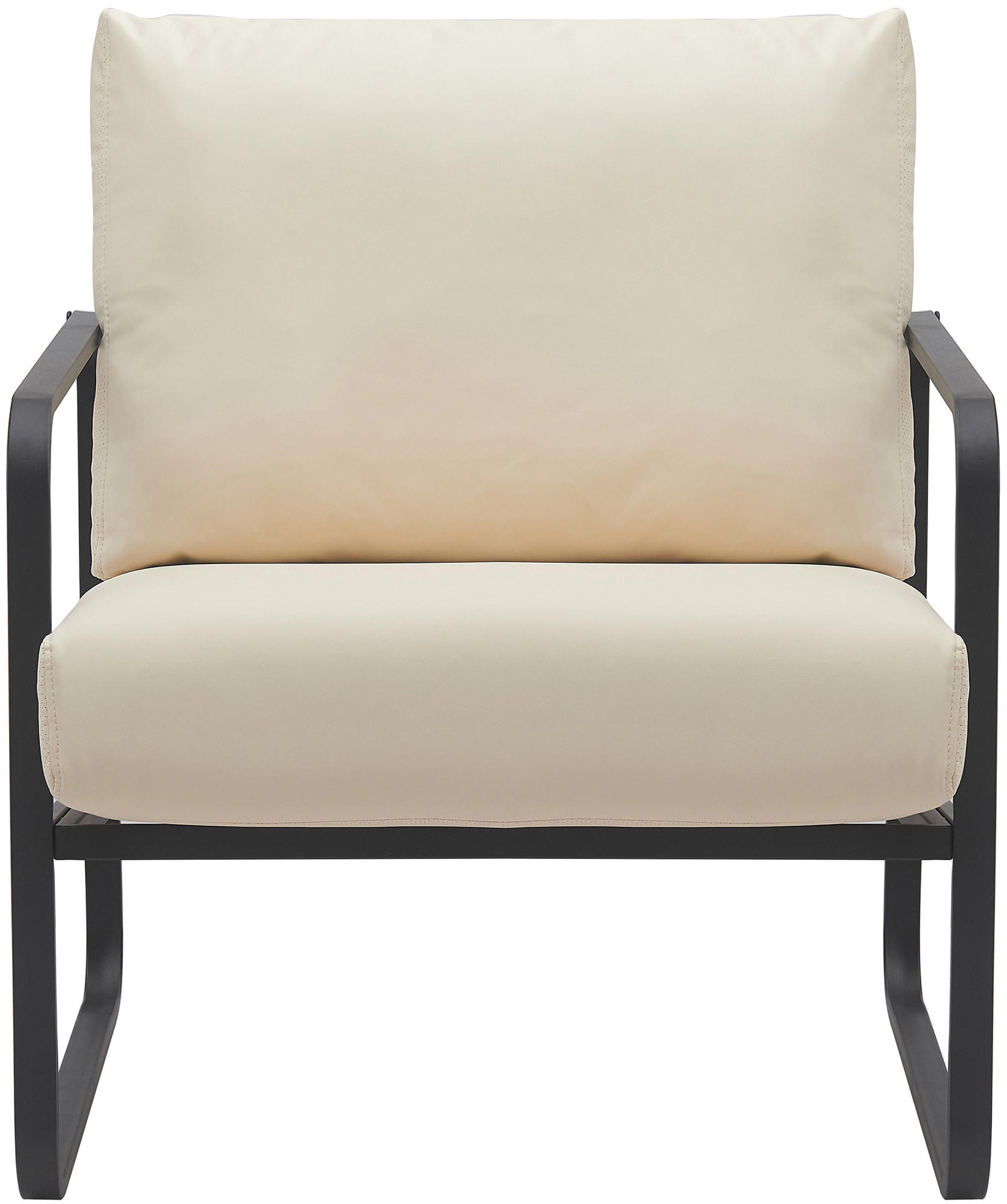 SESSEL Lederlook creme - Creme/Schwarz, Textil/Metall (70/82/74cm) - CLP