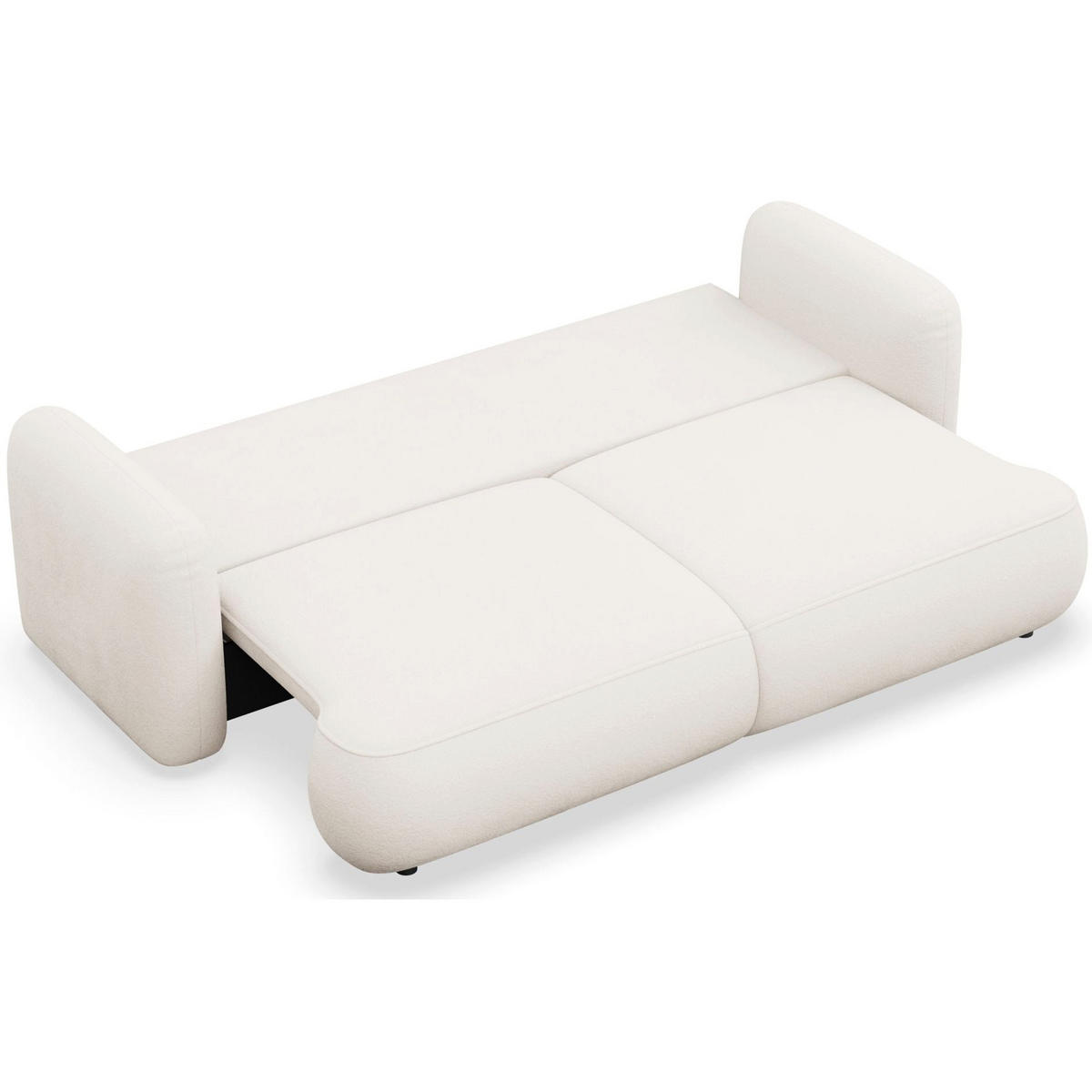 3-SITZER SCHLAFSOFA Tvoya Creme Chenille - Creme/Schwarz, Kunststoff/Textil (253/82/110cm) - Selsey