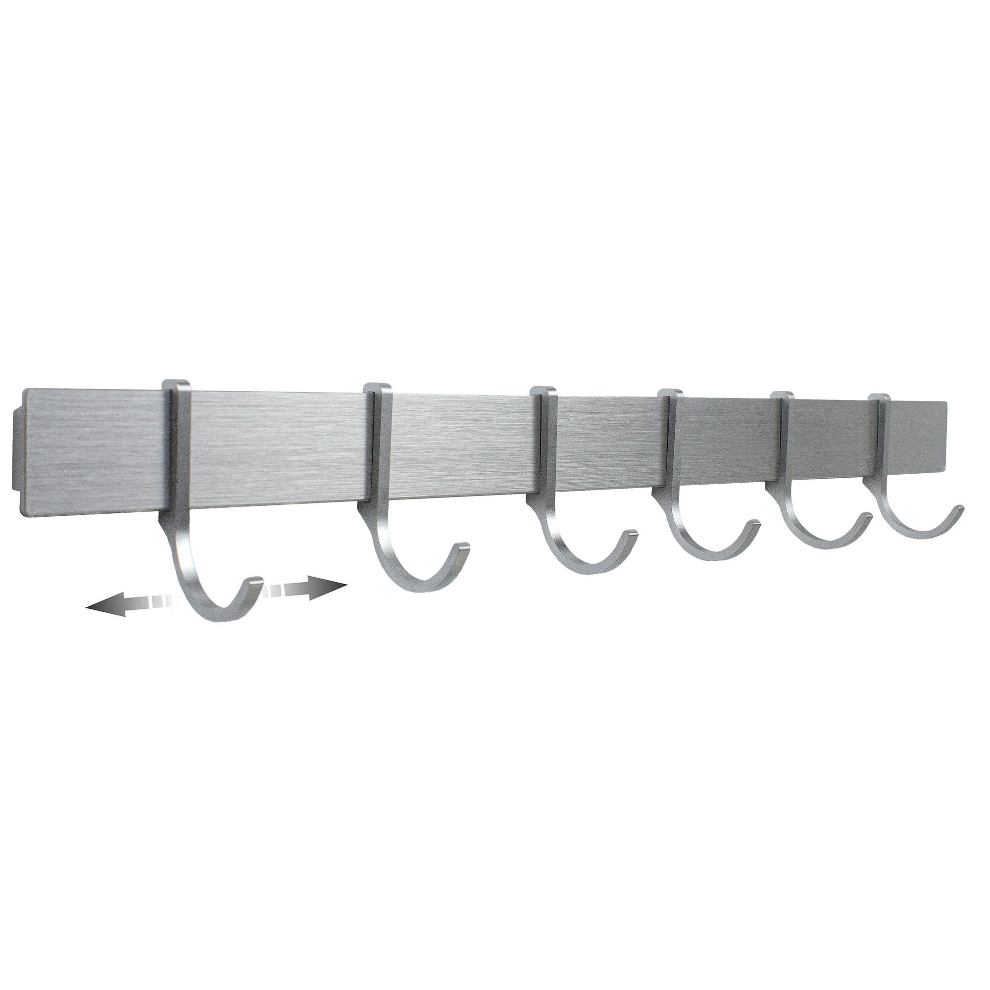 HAKENLEISTE KÜCHE SELBSTKLEBEND Silbergrau Gebürstet ohne Bohren - Silberfarben, Metall (40/3/1cm) - Designfabrik Hamburg