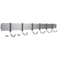 HAKENLEISTE KÜCHE SELBSTKLEBEND Silbergrau Gebürstet ohne Bohren - Silberfarben, Metall (40/3/1cm) - Designfabrik Hamburg
