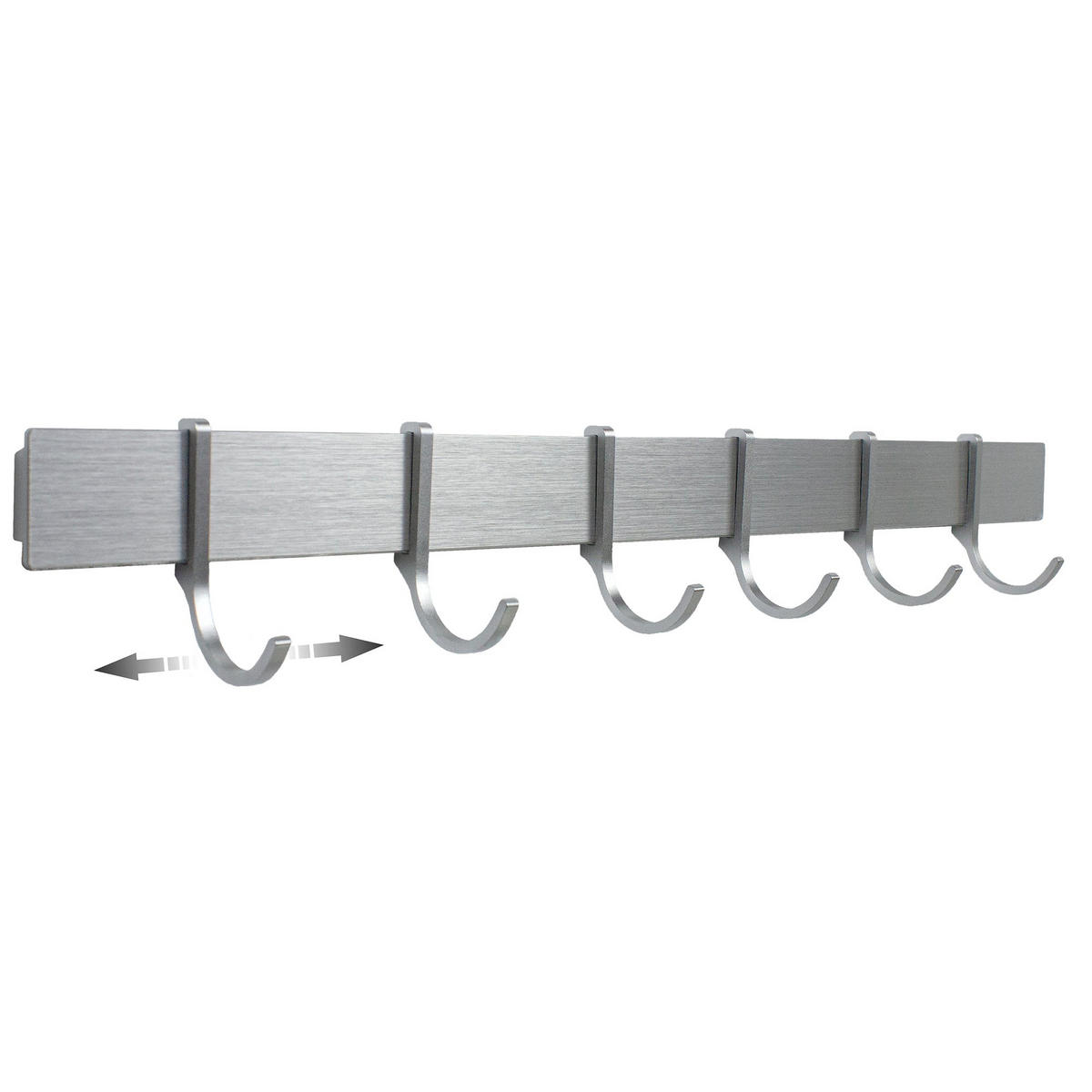 HAKENLEISTE KÜCHE SELBSTKLEBEND Silbergrau Gebürstet ohne Bohren - Silberfarben, Metall (40/3/1cm) - Designfabrik Hamburg