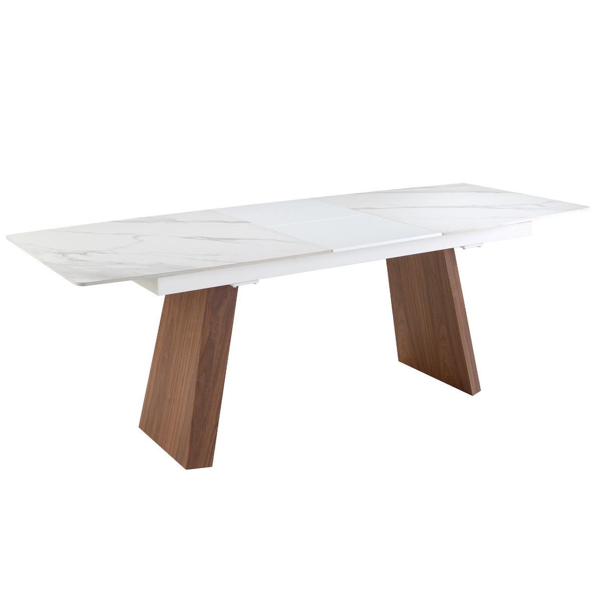 ESSTISCH ovales Fass Weiß Walnuss 180/90/76 cm - Walnussfarben/Weiß, Holz/Stein (90/180/76cm) - ANGEL CERDA