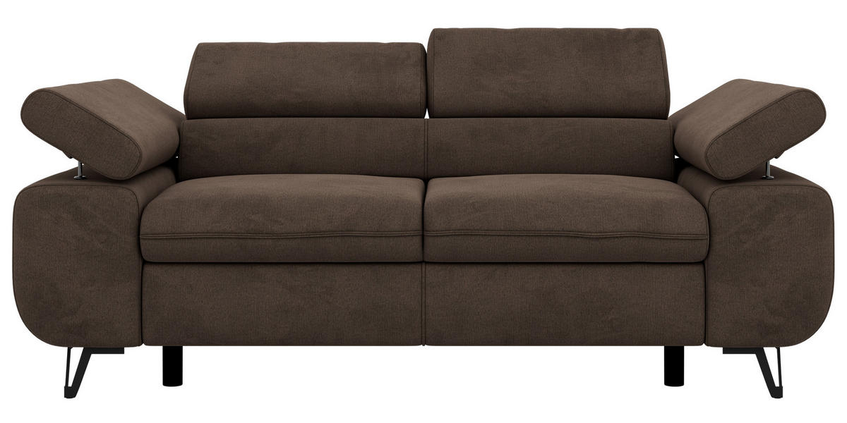 DVOJMIESTNA POHOVKA PETER 2 - Hnedá Samet - hnedá/čierna, kov/textil (200/76/99cm) - MKS