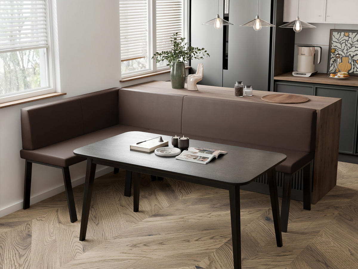 ECKBANK links MONO Y Kunstleder glatt, 142/196 cm Braun - Braun, Kunststoff/Textil (142/196cm) - Idohome