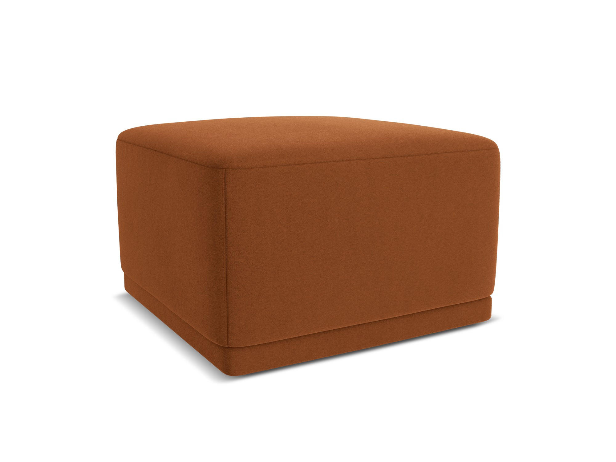 POUF Samt Stoff Orange - Terra cotta/Schwarz, Kunststoff/Textil (65/40/65cm) - Makamii