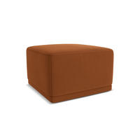 POUF Samt Stoff Orange - Terra cotta/Schwarz, Kunststoff/Textil (65/40/65cm) - Makamii
