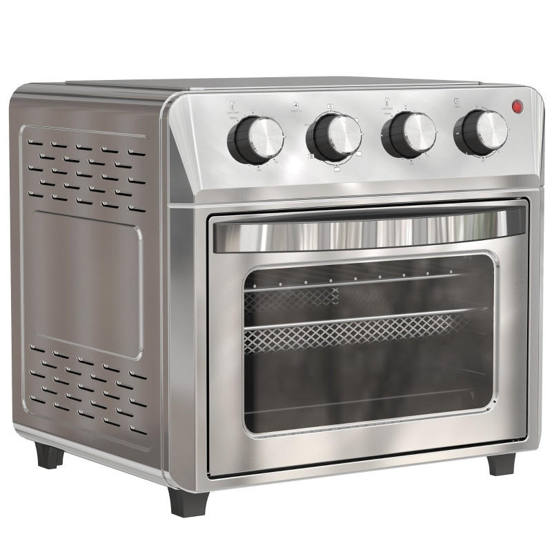 MINIBACKOFEN 24L mit Umluft, 6 Heizmodi Mini Ofen mit Backblech & Grillrost, Heißluftfritteuse Funktion, Silber - Silberfarben, Metall (40.6/36.8/39cm) - Beaface