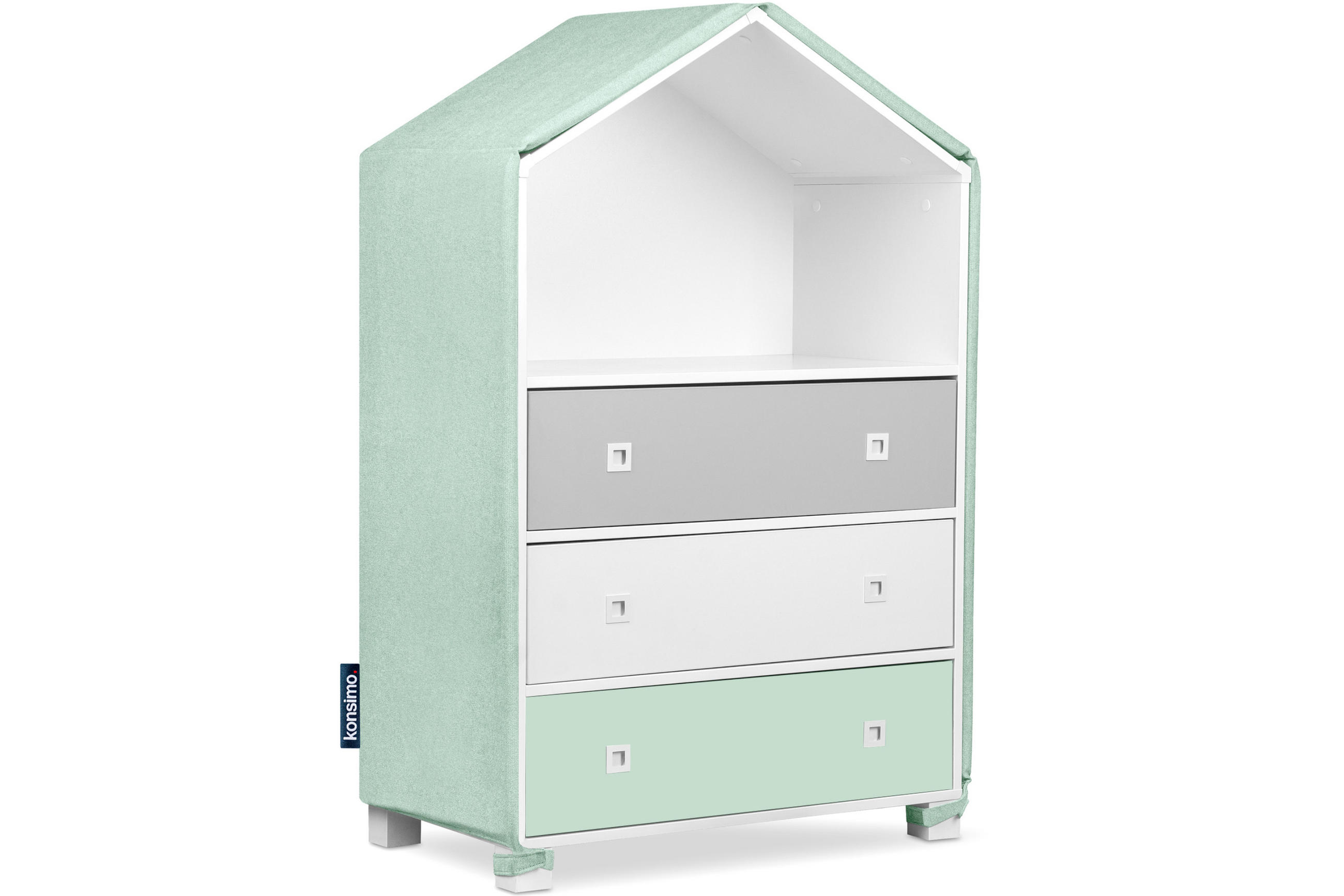 Thumbnail - Konsimo® Bezug-Für-Kinderkommode, Hellgrün, Grün, Textil, Rechteckig, 126x3x80 cm, Babymöbel, Kinderkommoden
