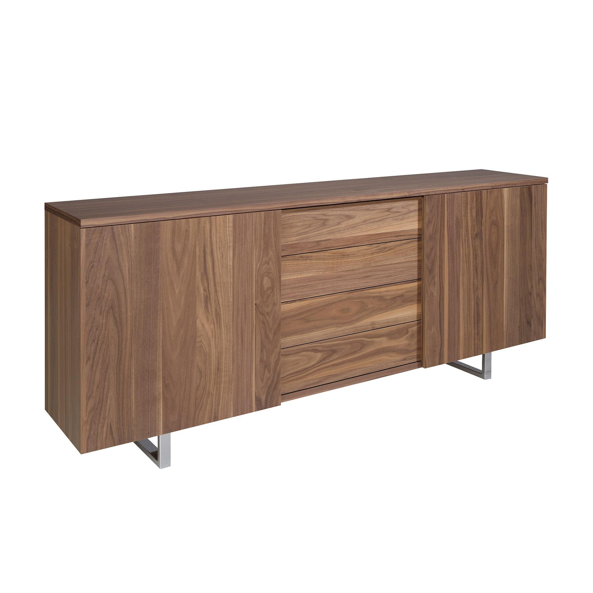 SIDEBOARD Sideboard Nussbaum und verchromter Stahl 210/42/90 cm - Walnussfarben, Holz/Metall (210/90/42cm) - ANGEL CERDA