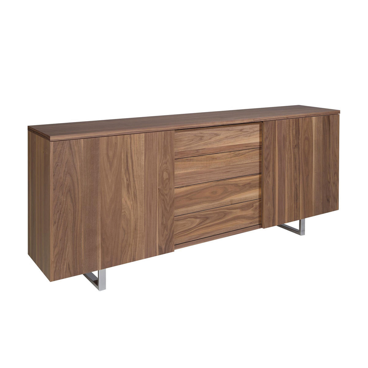 SIDEBOARD Sideboard Nussbaum und verchromter Stahl 210/42/90 cm - Walnussfarben, Holz/Metall (210/90/42cm) - ANGEL CERDA