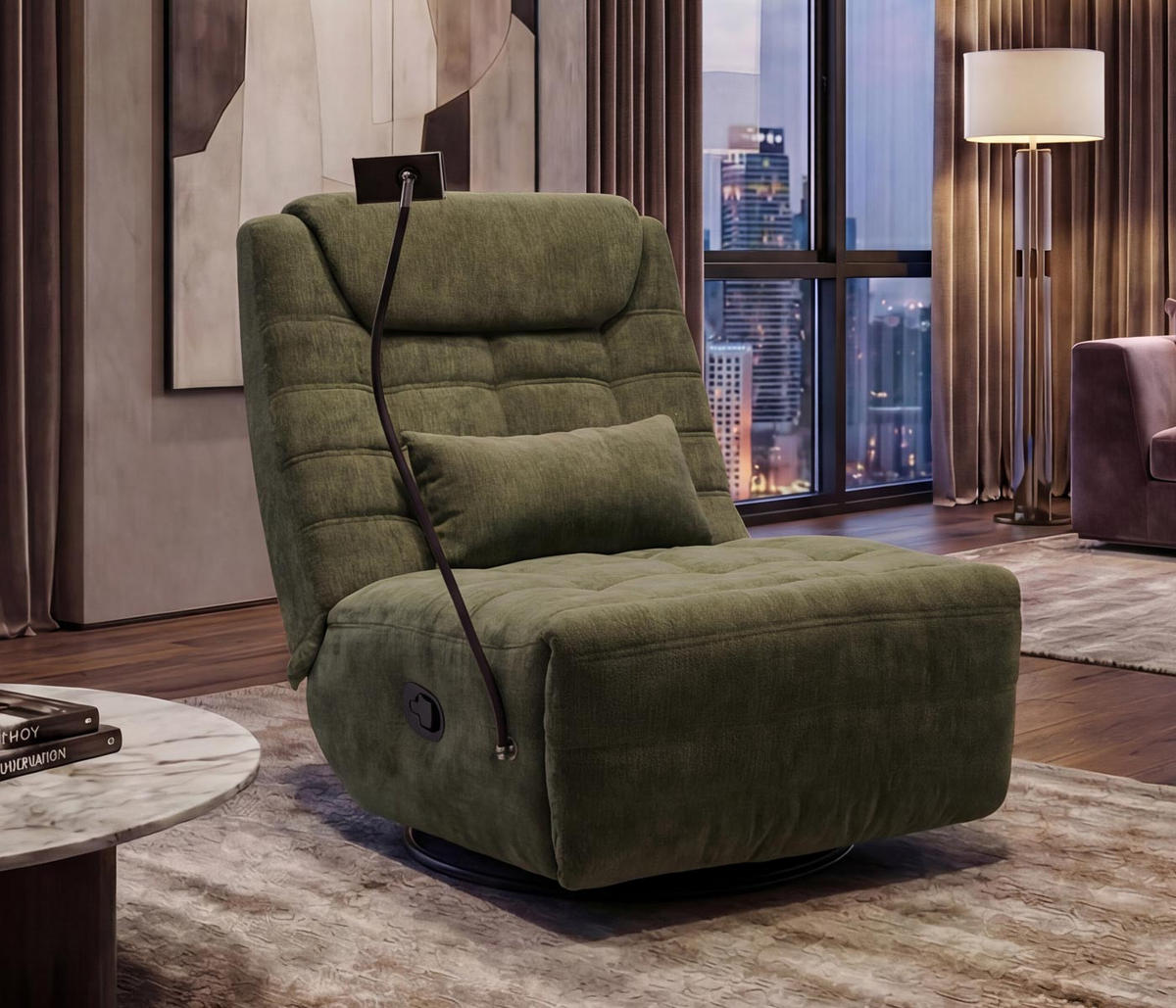 RELAXSESSEL Grün - Grün, Textil (82/96/163cm) - MCW