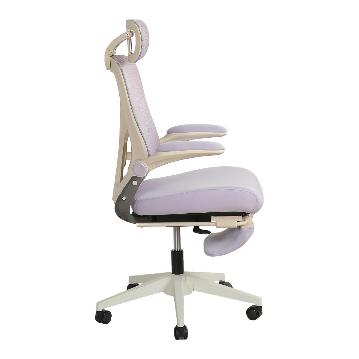 DREHSTUHL DE-40943 mit klappbarer Rückenlehne und 3D-Kopfstütze Violett - Lila, Metall (62/129/48.5cm) - ComfortXL