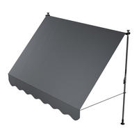 KLEMMMARKISE Kapstadt grau 250x120 cm - Grau, Textil (250/200/120cm) - Juskys