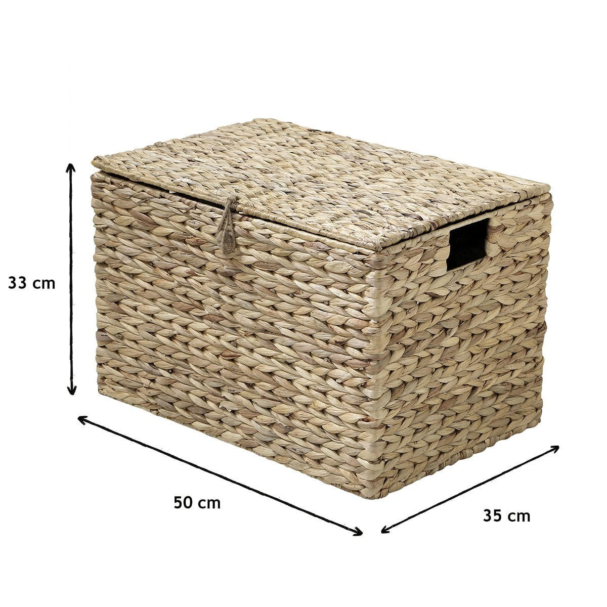 WASSERHYAZINTHEN-TRUHE mit Deckel 50/33/35 cm - Eichefarben, Naturmaterialen (35/33/70cm) - Calicosy