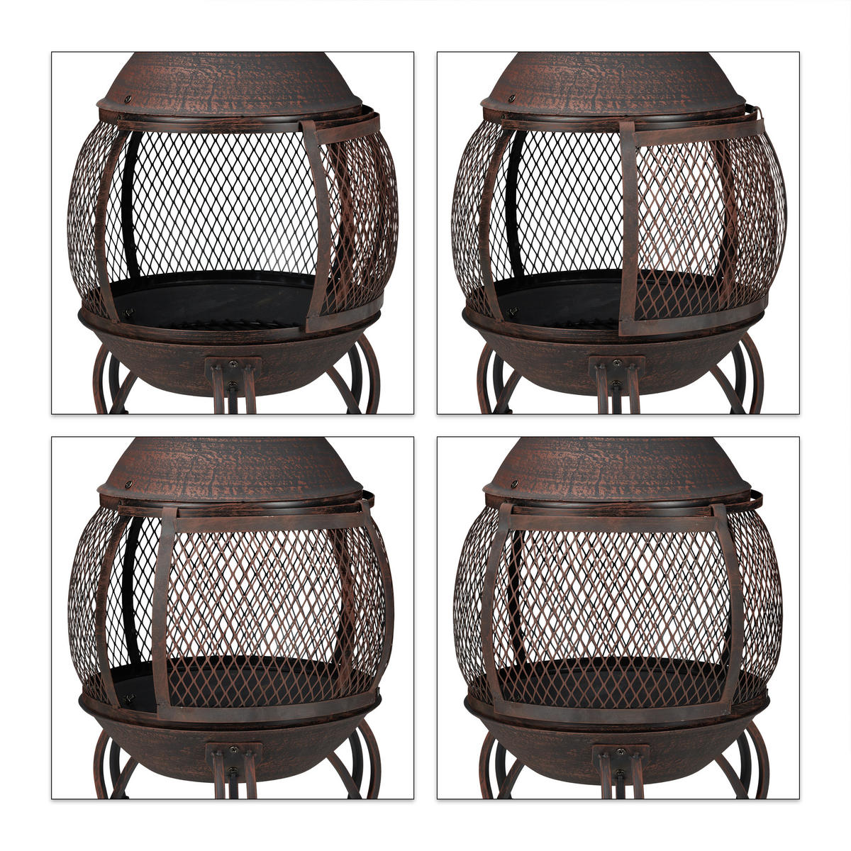 AZTEKENOFEN - Multicolor, Metall (45/89/45cm) - Relaxdays