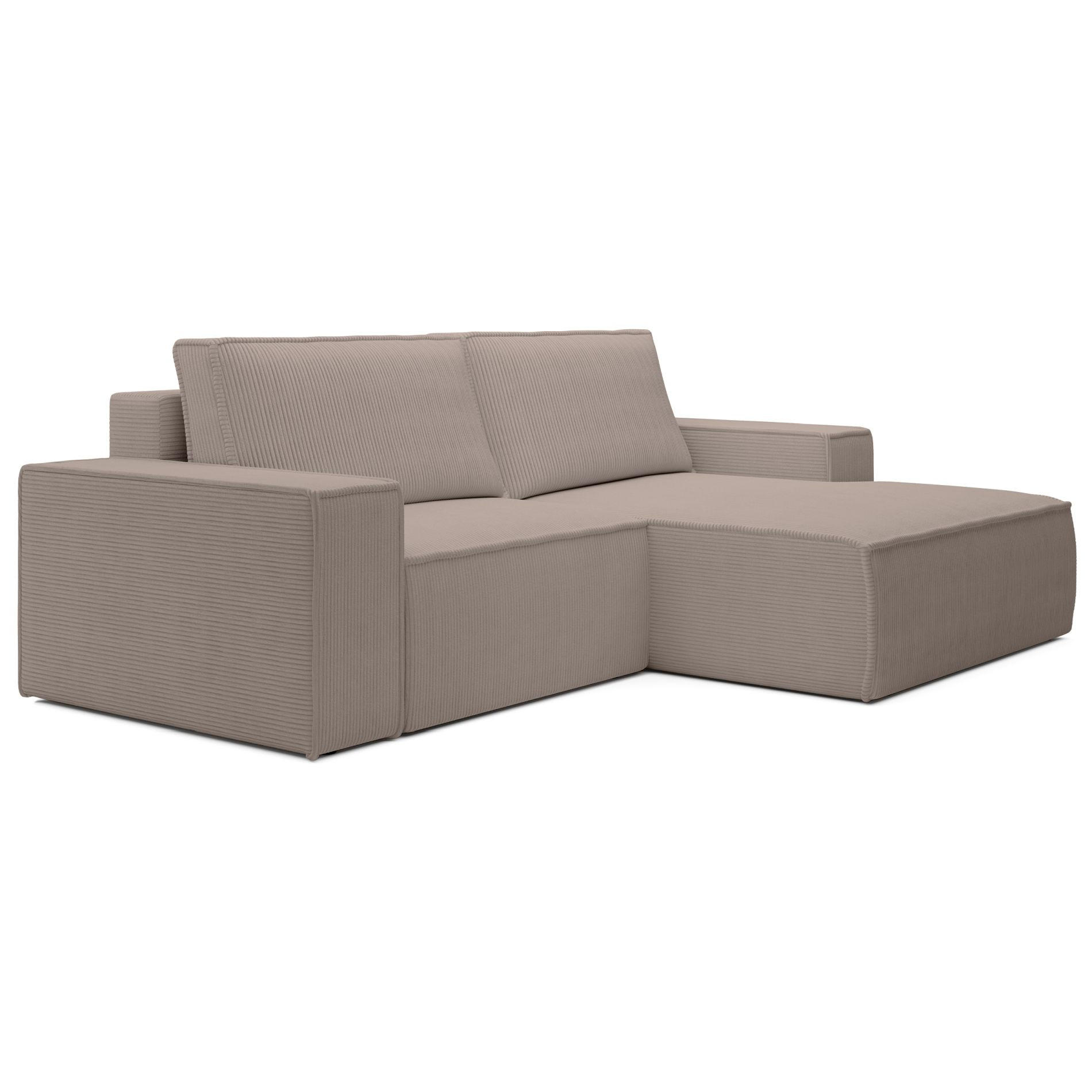 ECKSOFA Farese Mini mit Cordbezug Beige, rechts - Beige/Schwarz, Textil (240/167cm) - Selsey